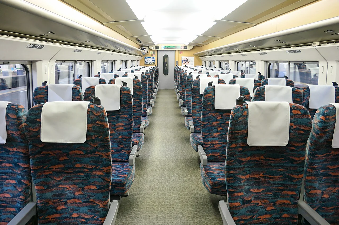 Shinkansen (bullet train) interior, spacious seats
