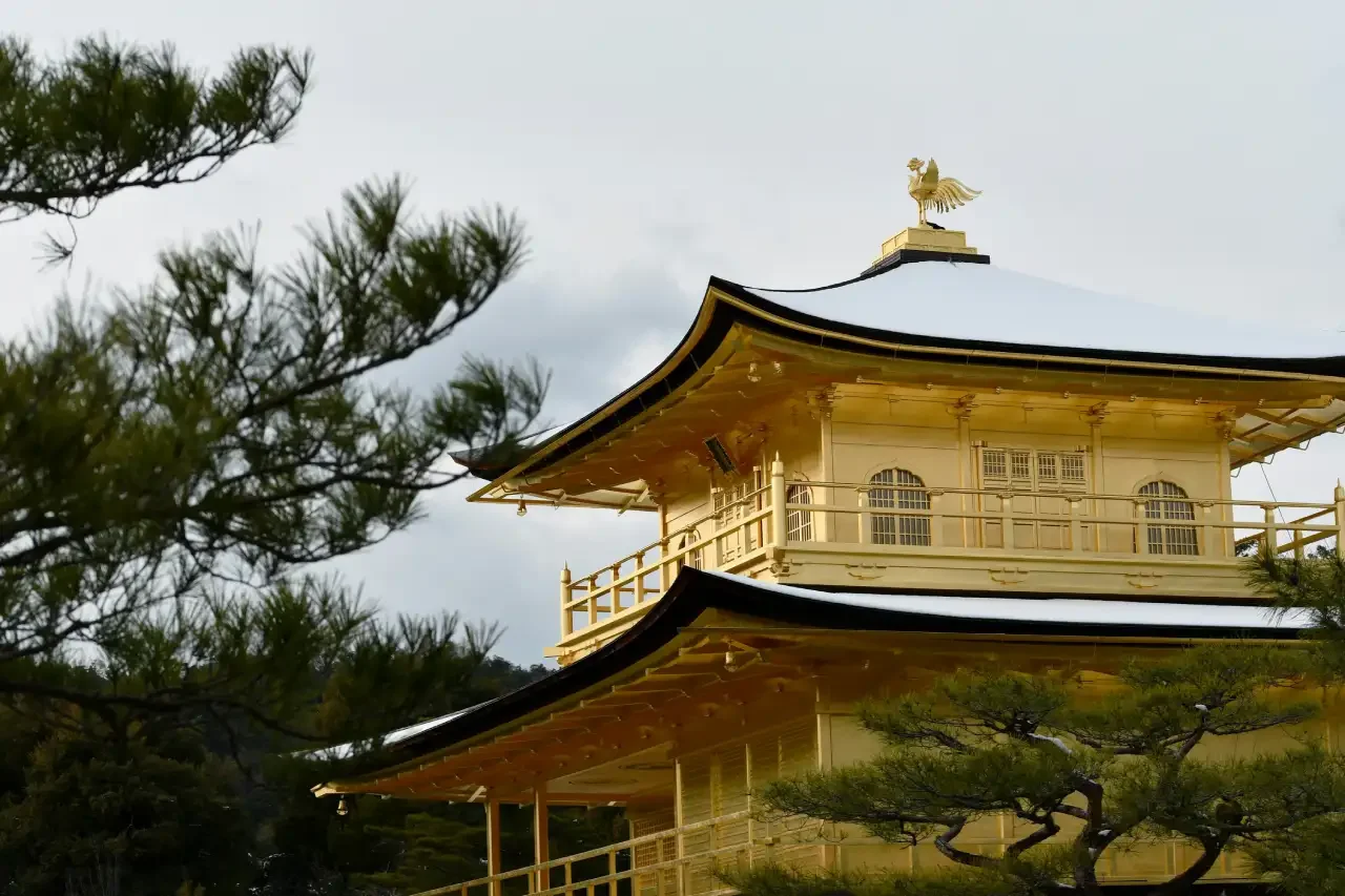 Kinkaku-ji Golden Temple covered by snow Kinkaku-ji Golden Temple covered by snow
