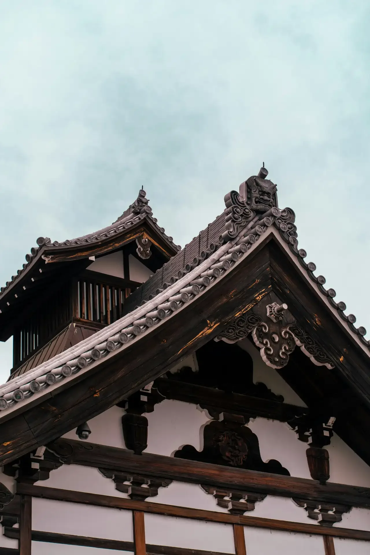 Onigawara Roof detail in Tenryu Ji Temple
