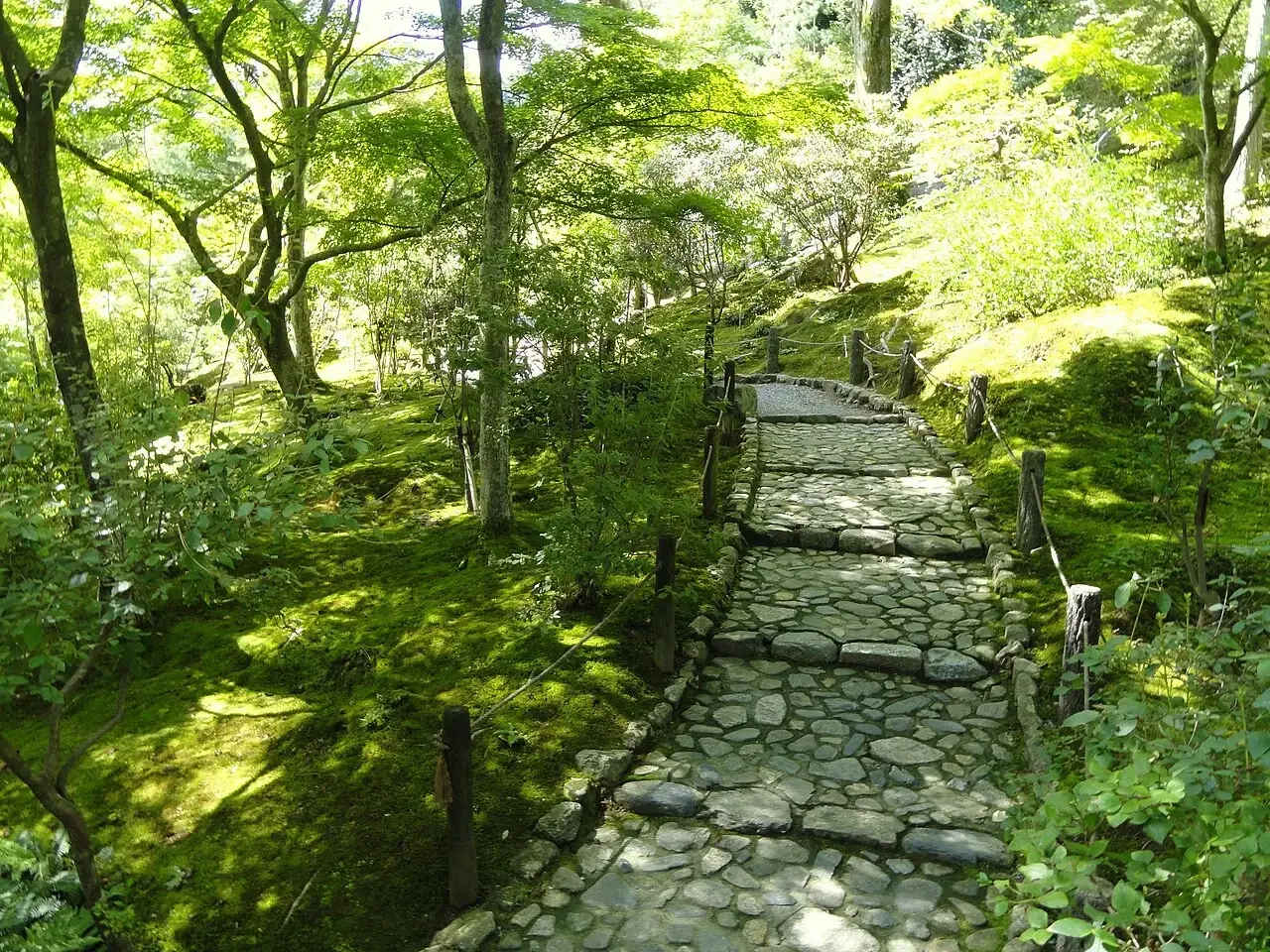 Tenryu-ji garden stairs view Tenryu-ji garden stairs view